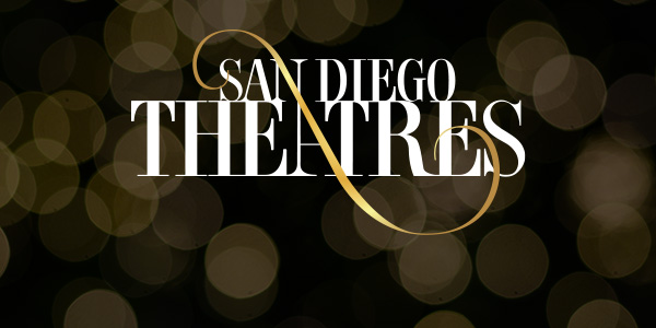 San Diego Theatres logo with sparkly background.