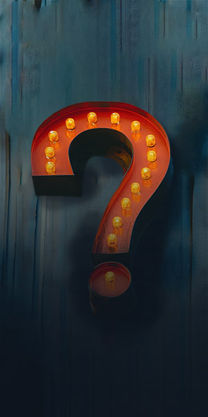 Metal question mark sign